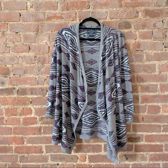 Vintage Lucky Brand Aztec Tribal Wrap Cardigan Sweater - Picture 4 of 4